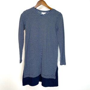 J Jill Classic Blue Striped Cotton Shift Dress Relaxed Small